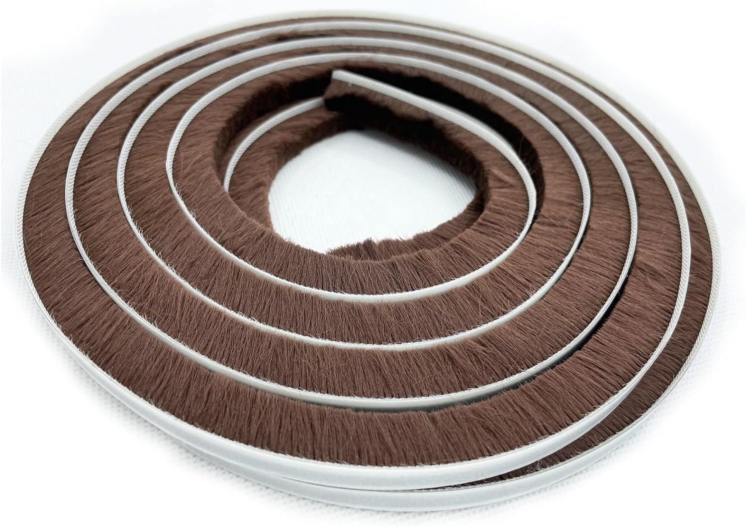 FRKSMD-Brush Weather Stripping for Windows/Doors Frame Side, Pile Self Adhesive Weatherstrip Seal Strip Sealer for Soundproofing(16ft x11/32 Backing x 9/16 Brush inch, Brown)