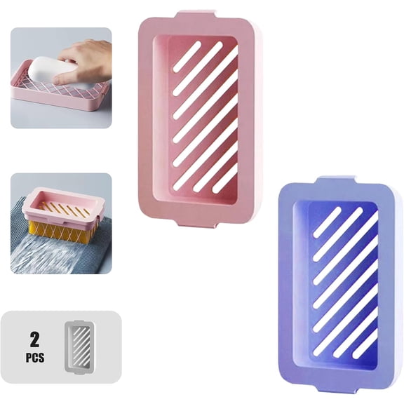 FRKSMD-Bubble Soap Box,Multipurpose Laundry Case,Bathroom Drain Tray,Family Foaming Tool,Highly Elastic Mesh Storage Design,Lathering and Saving Container,Kitchen Soap Bar Dish(2Pcs)