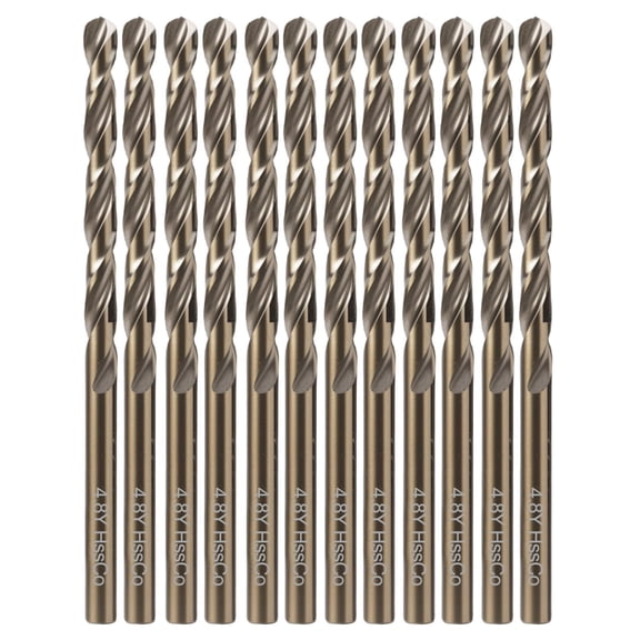 FRKSMD-Cobalt Drill Bit, 3/16" M35 High Speed Steel Drill Bit Kit for Stainless Steel Hardened Steel Cast Iron Alloy Copper, 12PCS