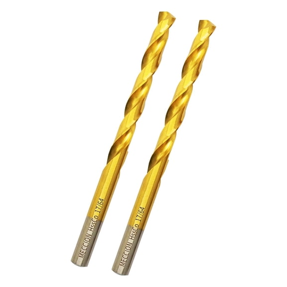 FRKSMD-Cobalt Drill Bits 17/64 in. x 4 in. x 2pcs M35 Cobalt Titanium Nitride Coated Drill Bit for Metal, Steel, Cast Iron, Wood, Plastic