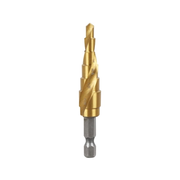 FRKSMD-Cobalt Step Drill Spiral Flute for DEWALT DWA1784IR, 6 Size 3/16 Inch to 1/2 Inch, 1/4 Inch Hex Shank
