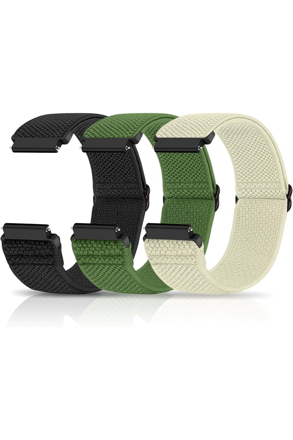 -Compatible with 16mm 18mm 19mm 20mm 22mm 24mm Watch Bands Quick Release Replacement Wristband,Adjustable Stretchy Nylon Solo Loop Straps Fabric Braided Sport Elastic Bands for Men Women