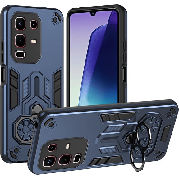 FRKSMD-Compatible with Infinix Note 50S 5G Case Cover,Compatible with Infinix Note 50S 5G Hard PC + TPU Soft Shell Shockproof Protective Stand Cell Phone Case Blue