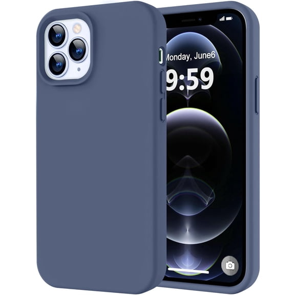 FRKSMD-Compatible with iPhone 12 Pro Max Phone Case | Thickening 2.1 MM Liquid Silicone | Anti-Scratch Microfiber Lining | Full-Body Duty Heavy Protection Case for Men, Navy Blue