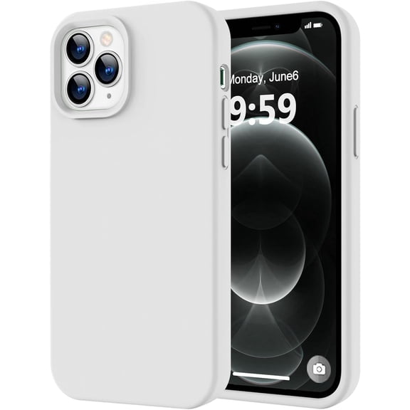 FRKSMD-Compatible with iPhone 12 Pro Max Phone Case | Thickening Liquid Silicone | Anti-Scratch Microfiber Lining | Full-Body Duty Heavy Protection Case for iPhone 12 Pro Max Women Girls, White