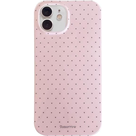 FRKSMD-Compatible for iPhone 12/iPhone 12 Pro Case with Cute Fashion Polka Dot Aesthetics Design Simple Case for Soft TPU Slim Protection Cover for iPhone 12/12 Pro-Pink