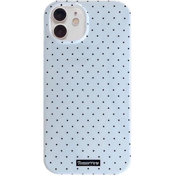 FRKSMD-Compatible with iPhone 12/iPhone 12 Pro Case with Cute Fashion Polka Dot Aesthetics Design Simple Cases for Soft TPU Slim Protection Cover-Blue