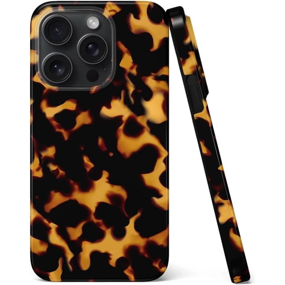 FRKSMD-Compatible with iPhone 15 Pro 6.1" Case, [8 ft Drop Tested] Shockproof Design Protective Slim Stylish TPU Durable Phone Cover Case (Tortoise Shell)