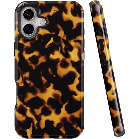 FRKSMD-Compatible with iPhone 16 Plus 6.7" Case, [8 ft Drop Tested] Shockproof Design Protective Slim Stylish TPU Durable Phone Cover Case (Glossy Tortoise)