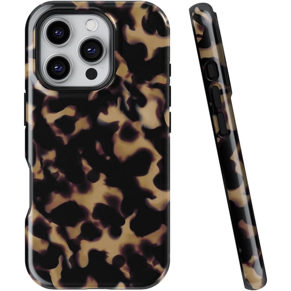 FRKSMD-Compatible with iPhone 16 Pro 6.3" Case, [8 ft Drop Tested] Shockproof Design Protective Slim Stylish TPU Durable Phone Cover Case (Tortoise Shell, iPhone 16 Pro)