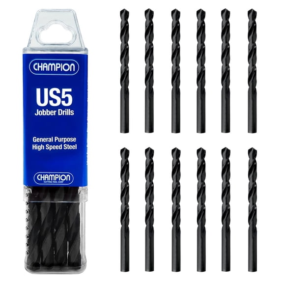 FRKSMD-Cutting Tool General Purpose Drill Bits for Metal and Wood (3/32 Inch) - 12 PCS - 118 Degree Point, High Speed Steel Straight Shank Drill Bits with Black Oxide Finish