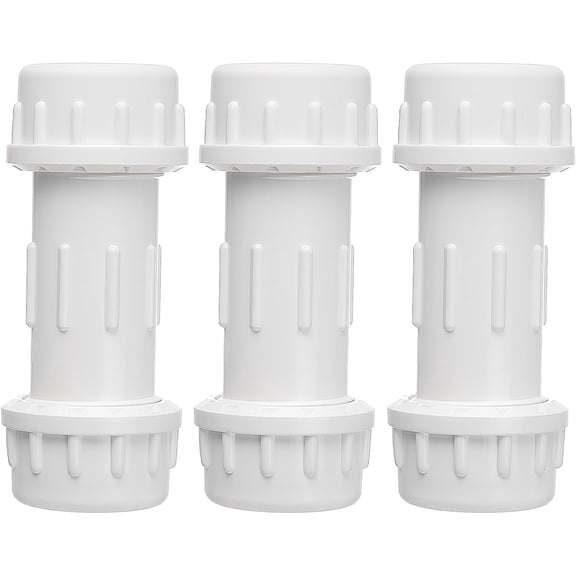 FRKSMD-DONWARE 1/2-inch PVC Compression Coupling, Pipe Fittings Adapter Connection, Quick Union Connecting Piping and Repairs of PVC Pipe, NSF Schedule 40 ASTM D2466 White