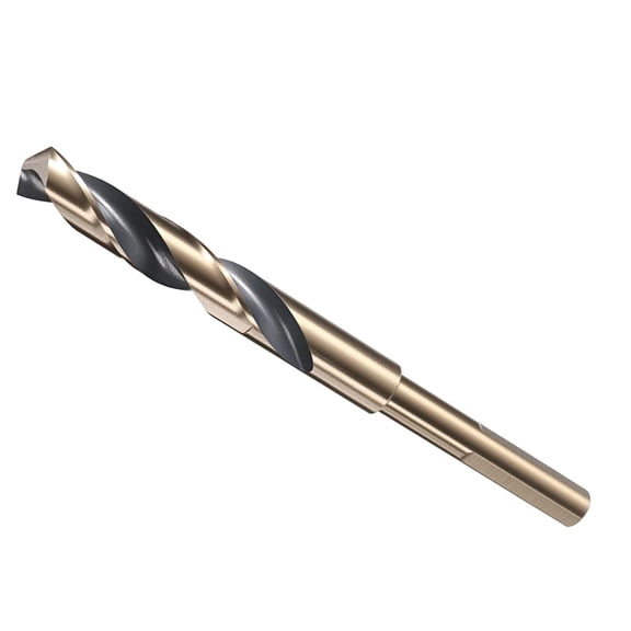 FRKSMD-Drill Bit (13 mm), 10mm Reduced Shank 3-Flat 4341 High-Speed Steel 135 Bits for Drilling Holes in Thin Metal Steel Wood Plastic Aluminum DIY Project Black and Gold