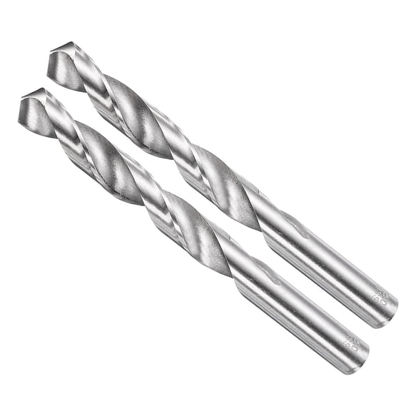 FRKSMD-Drill Bit (13mm) 2Pcs, 4241 High-Speed Steel Straight Shank Uncoated (Bright) 118 for Wood Plastic Iron Copper Aluminum Low Soft Metal