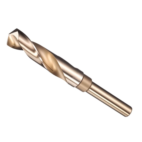 FRKSMD-Drill Bit (18mm), 1/2" Reduced Shank Round M2 High Speed Steel Bits 135-Degree Point Angle for Drilling Metal and Steel DIY Projects Gold