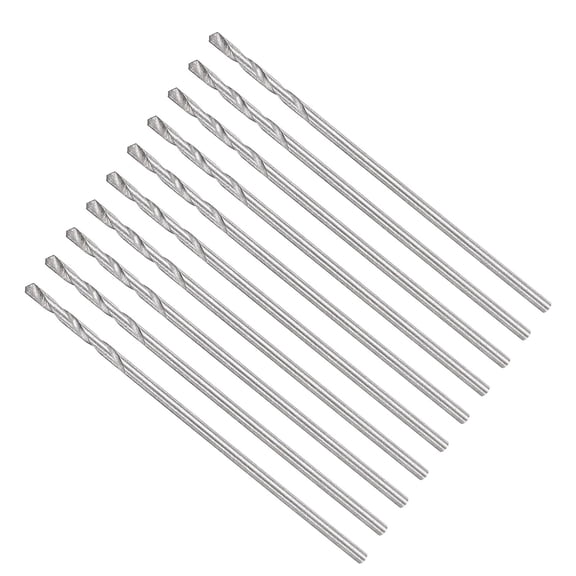 FRKSMD-Drill Bit (1mm) 10Pcs, 4241 High-Speed Steel Straight Shank 118 Uncoated Bright Finish Drill Bit for Wood Plastic Iron Copper Aluminum Low Soft Metal