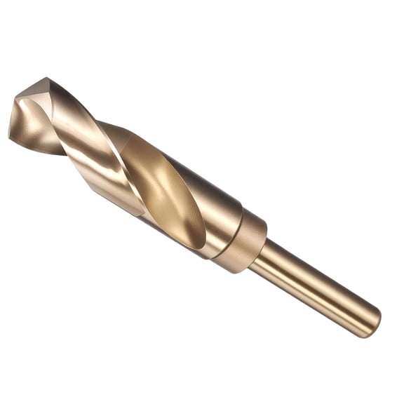 FRKSMD-Drill Bit (23mm), 1/2" Reduced Shank Round M2 High Speed Steel Bits 135-Degree Point Angle for Drilling Metal and Steel DIY Projects Gold