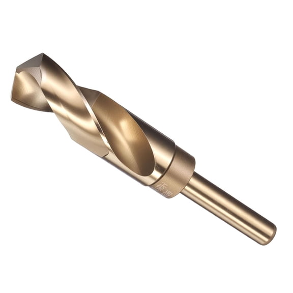 FRKSMD-Drill Bit (26mm), 1/2" Reduced Shank Round M2 High Speed Steel Bits 135-Degree Point Angle for Drilling Metal and Steel DIY Projects Gold