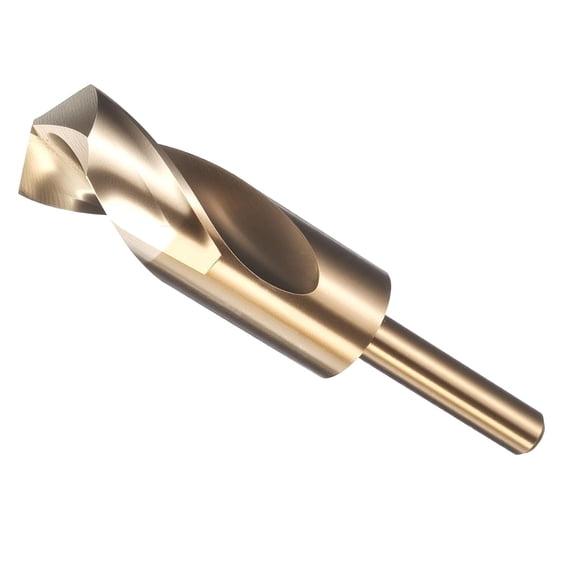FRKSMD-Drill Bit (30mm), 1/2" Reduced Shank Round M2 High Speed Steel Bits 135-Degree Point Angle for Drilling Metal and Steel DIY Projects Gold