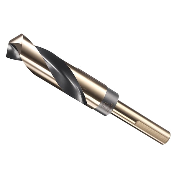 FRKSMD-Drill Bit (7/8"), 1/2" Reduced Shank 3-Flat M35 5% Cobalt HSS 135 Point Angle for Stainless Steel DIY Projects Tool Black and Gold