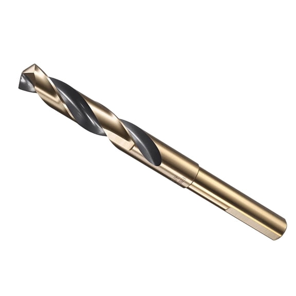 FRKSMD-Drill Bit (9/16"), 1/2" Reduced Shank 3-Flat M35 5% Cobalt HSS 135 Point Angle for Stainless Steel DIY Projects Tool Black and Gold