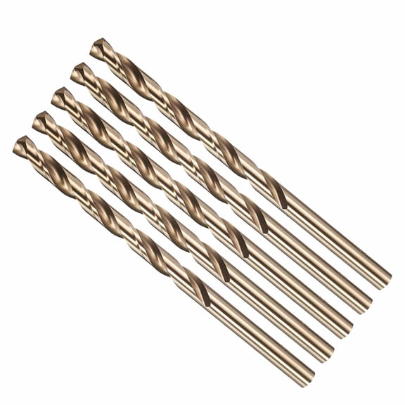 FRKSMD-Drill Bit, #9 Cutting Diameter, 4341 HSS Number Jobber Bits Gold Finish 135 Cutting Angle - (Applications: for Drilling Plastic Wood Soft Metal), 5-Pieces