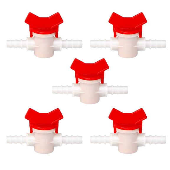 FRKSMD-Drip Irrigation Switch Valve, 3/8" Barbed Hose ID Ball Valve for Drip Irrigation Hoses Agricultura Garden (Pack of 5)