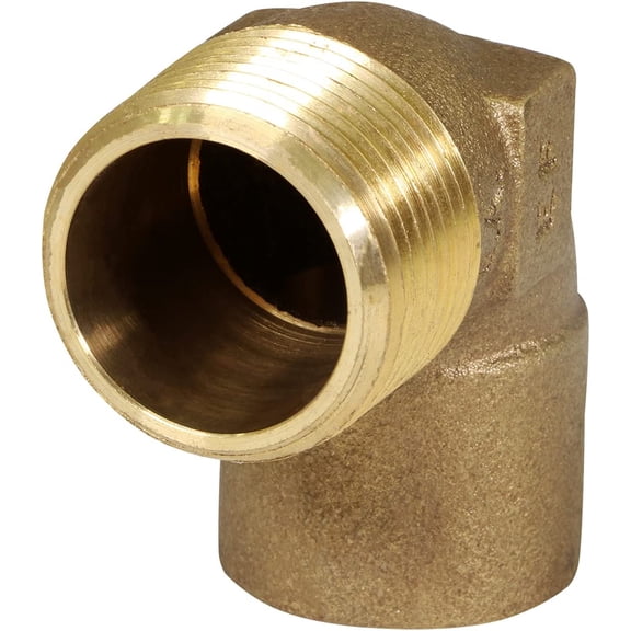 FRKSMD-Everflow Supplies CMNL0001-NL 1" Nominal Diameter Cast Brass 90 Degree Elbow with Sweat Socket and Male Threaded Connect