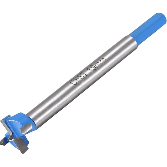 FRKSMD-Forstner Wood Boring Drill Bit 19mm Dia. 10mm Drilling Depth Hole Saw Carbide Alloy Steel Tip Hex Shank Cutting Tool for Plywood Wood