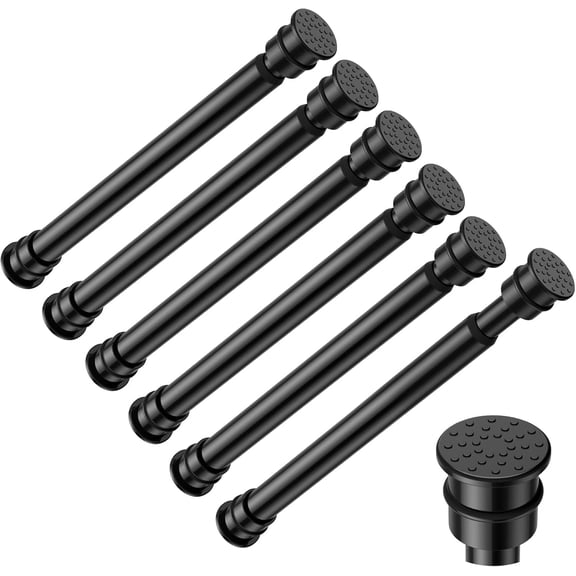 FRKSMD-Fvonzon 6 Pack Small Tension Rods 8-12.5 Inch, Thin Tension Curtain Rod, Mini Spring Rod for Closet, Cabinet & Kitchen, Tiny Curtain Rod Tension, Short Closet Rods, Black