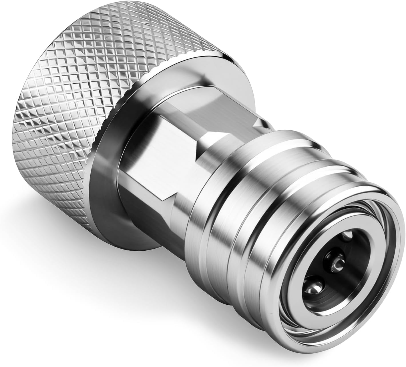 FRKSMD-Garden Hose to Pressure Washer Adapter, 3/4" GHT to 1/4" Quick Connect, Converter for Car Washing, Nozzle & Outdoor Cleaning (Stainless Steel, Silvery 1 Pack)
