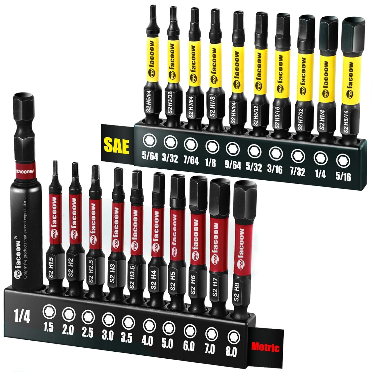 FRKSMD-Hex Bit Set, S2 Alloy Steel Allen Wrench Drill Bit Set with ...