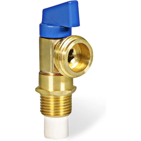 FRKSMD-Highcraft 541D Washing Machine Replacement Valve 1/2 CPVC Inlet x 3/4 MHT Outlet Brass Blue-for Cold Water Supply