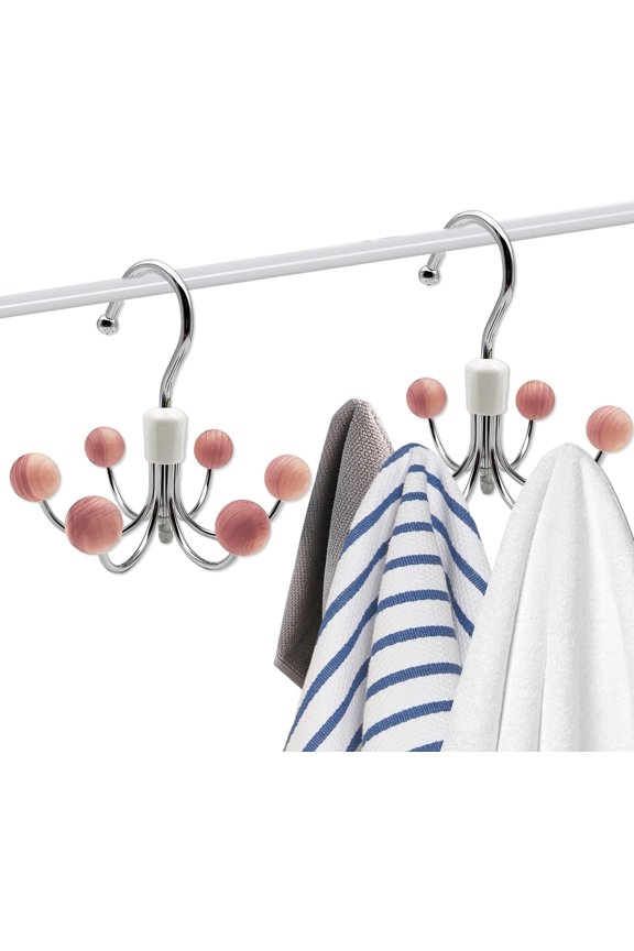 -Hoodie Hangers 2-Pack with 6 Cedar Balls, 360Swivel Purse Hanger, Closet Hooks, Handbag Organizer, Scarf Hanger, Bra Hanger, Accessory Organizers for Scarf