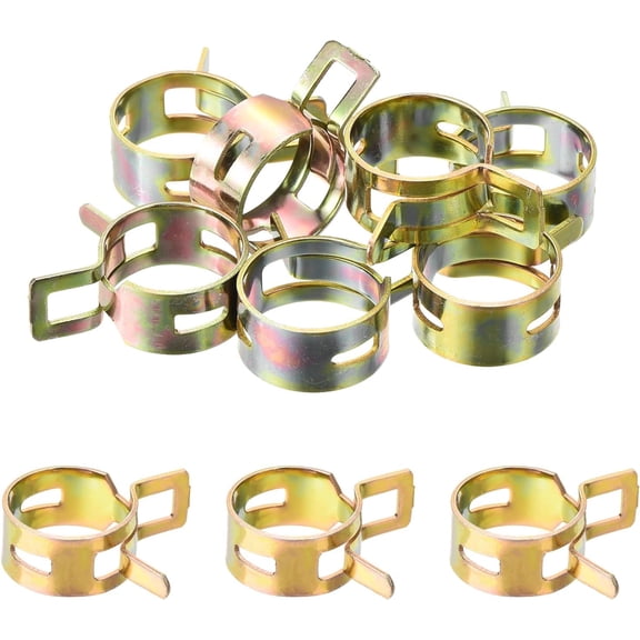 FRKSMD-ID 17mm 11/16inch Fuel Line Hose Clips, Pipe Clamps,Spring Hose Clamp,Low Pressure Air Clamp, Water Pipe Air Tube Vacuum Hose Clamp Fastener,Pack of 10