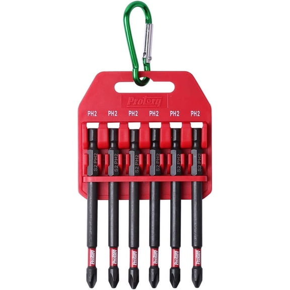 FRKSMD-Impact Bit Set W/clip, 2 Phillips, 6-Piece,Industrial Strength, 3 1/2-Inch Length, 1/4" Hex Shank