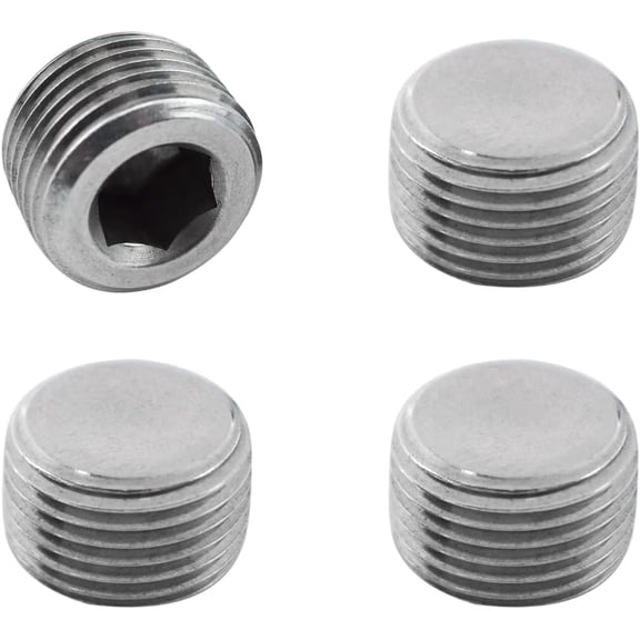 FRKSMD-Internal Hex Countersunk Male Thread Pipe Plug Connector 4PCS 3/8"NPT Thread 304 Stainless Steel Socket Pipe Plug Fitting