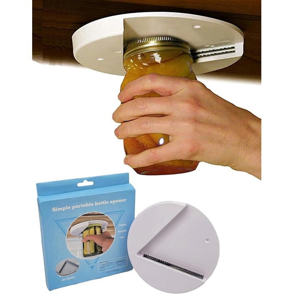 FRKSMD-Jar Opener - Under Cabinet, Essential Kitchen Gadget, Easy Grip - Work on Bottle and Any Size Jar