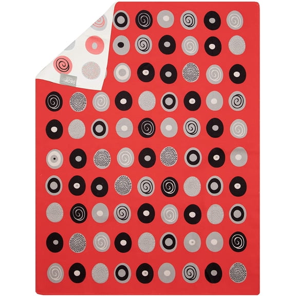 FRKSMD-Kitchen Towel, 1-PK, 100% Recycled Polyester Towel for Dishes, Glassware, Cookware and Hands, Reversible Design, Absorbent Kitchen Towel, 18" x 24",Red