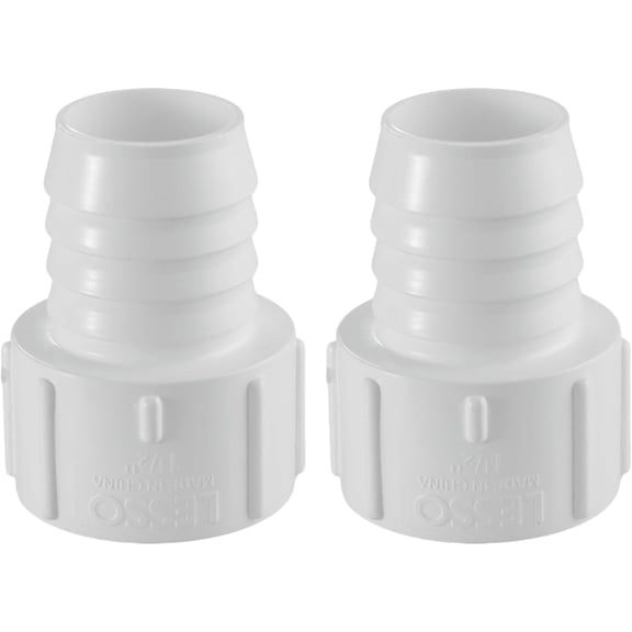 FRKSMD-LESSO 1 Inch PVC Insert Adapter, PVC Pipe Fitting, 2PCS 1"Barbed x 1" Socket, SCH40 White