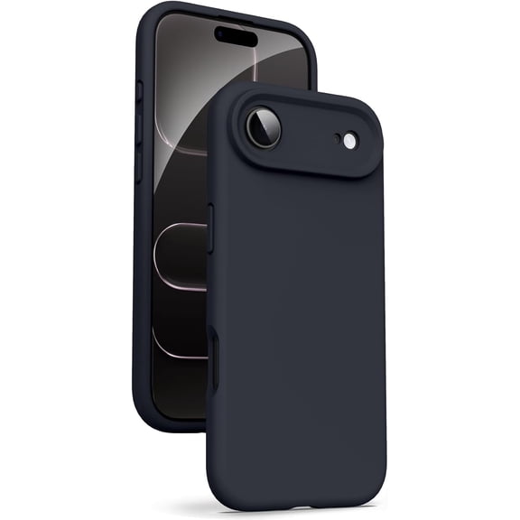 FRKSMD-Liquid Silicone Case for iPhone Air - [Camera All-Round Protection] [Soft Microfiber Lining Anti-Scratch] 4 Layer Full Covered Shockproof Gel Rubber Phone Case Cover, 6.5", Black