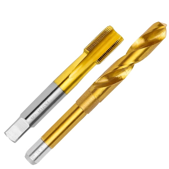 FRKSMD-M16x1.0 Tap and 15.0mm Drill Bit Kit, M2 HSS Metric Drill and Tap Set, Combination of Drill and Tap Kit for Metal