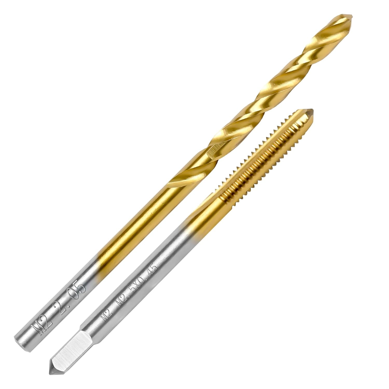 FRKSMD-M2.5x0.45 Tap and 2.05mm Drill Bit Kit, M2 HSS Metric Drill and Tap Set, Combination of Drill and Tap Kit for Metal