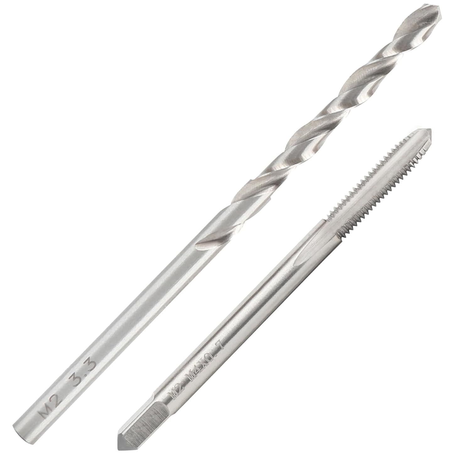FRKSMD-M4 x 0.7 Tap and 3.3mm Drill Bit Set, M2 HSS Metric Drill and Tap Set, Machine Screw Tap Drill Bit Kit for Metal