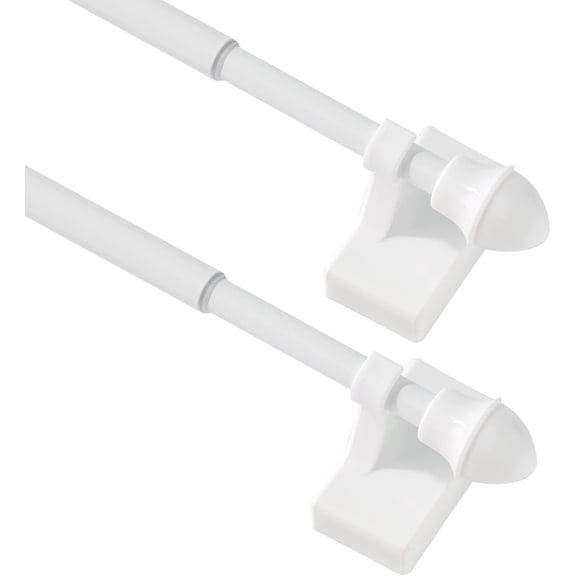 FRKSMD-2 Pack Magnetic Curtain Rod for Metal Doors Windows,9 to 16 Inch,Multi-Use Adjustable Appliance for Iron and Steel Place,1/2 Inch Diameter, Tool Free,White