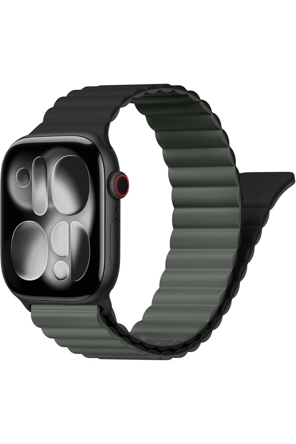 -Magnetic Sport Bands for Apple Watch Band 40mm 38mm 41mm 42mm 44mm 45mm 46mm iWatch bands for Women Men,Silicone Loop Strap Wristband for Apple Watch Series 11 10 9 8 7 6 5 4 3 SE 3/2nd Ultra/