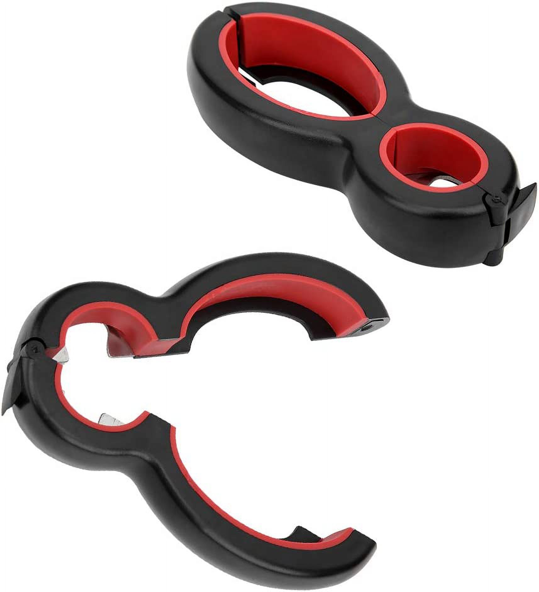 FRKSMD-Manual Can Opener , Black Red Portable Handheld Bottle Opener Kitchen Tool for Can Pull Rings for Can Lids