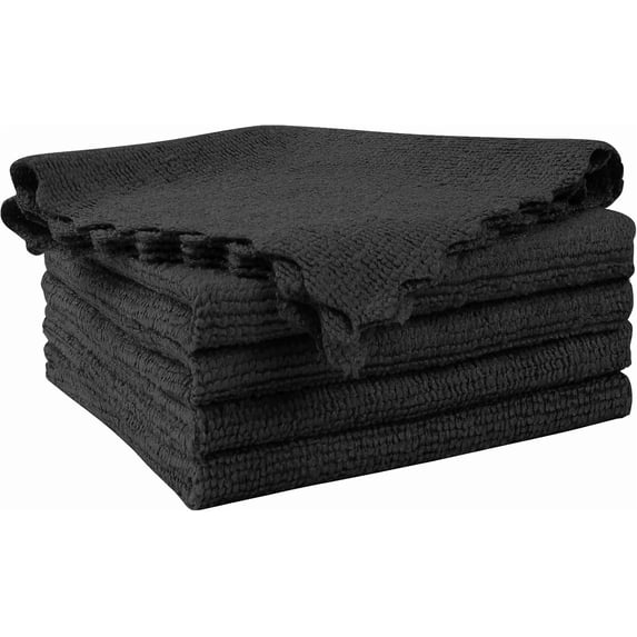 FRKSMD-Microfiber Cleaning Cloth, 5 Pack Highly Absorbent Cleaning Rags, Household Cleaning Supplies, Reusable Lint Free Cloths Microfiber Rag for House, Kitchen, Car Care, 12x11 inch, Black