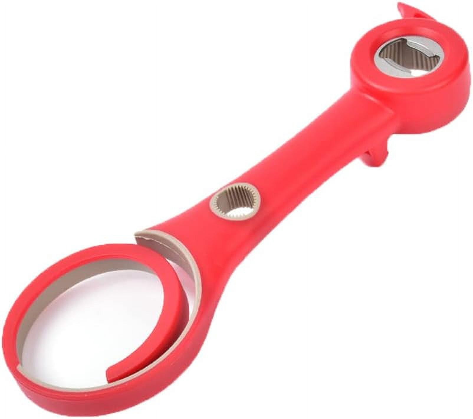 FRKSMD-Multifunctional 6 in 1 Opener Jar Bottle Can Opener Comfort Easy To Use Home Multi Kitchen Tools Red CW00542Red