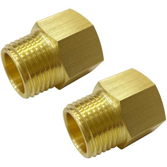 FRKSMD-NPT 1/2 Female Thread to 1/2 Inch Male Thread Pipe Fitting Converter Adapter Solid Brass 2 Pack